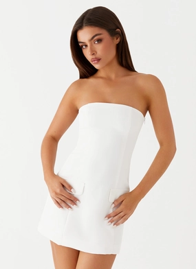 Tie-Detail Urban Classic Allora Strapless Mini Dress - White