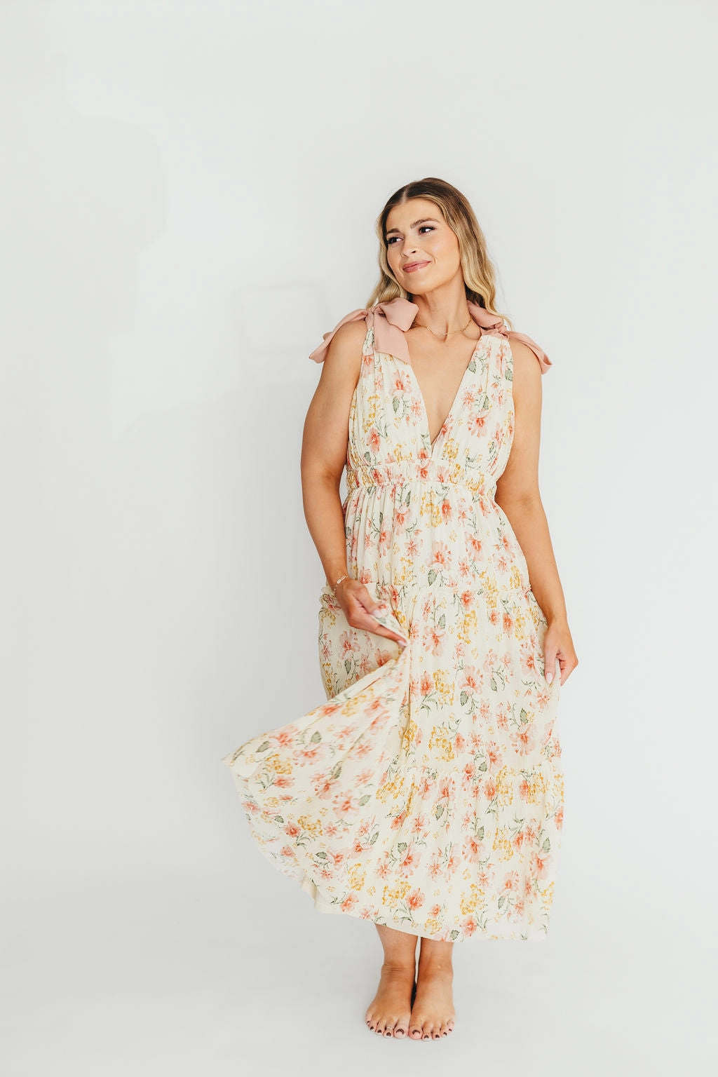 Ambrose Maxi Dress in Cream/Coral Floral *Final-Sale* Night Out