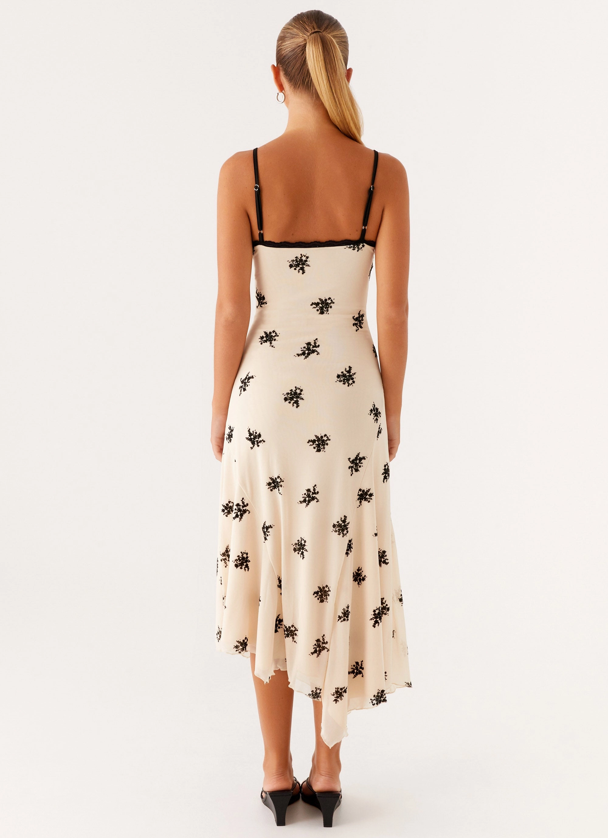 Padded-Bust Satin Soft Amelia Midi Dress - Nude