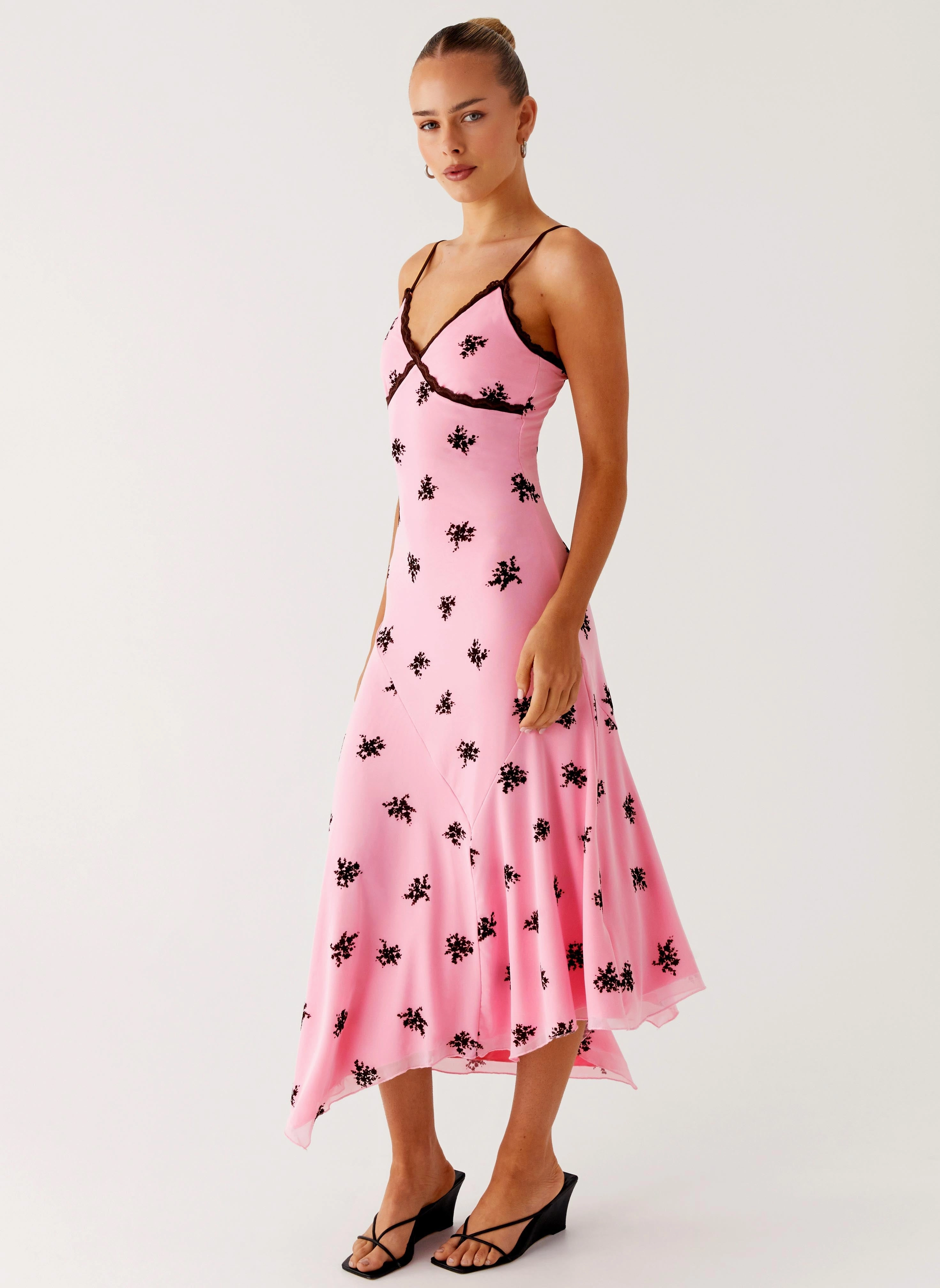 Subtle Stitch Leg-Lengthening Amelia Midi Dress - Pink