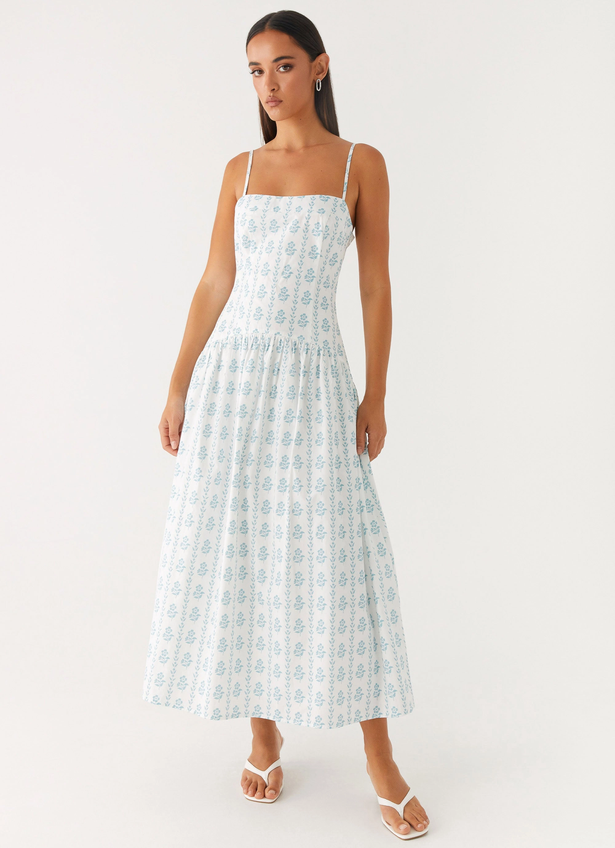 Amelie Midi Dress - Sweet Daydream Print Waist Seam