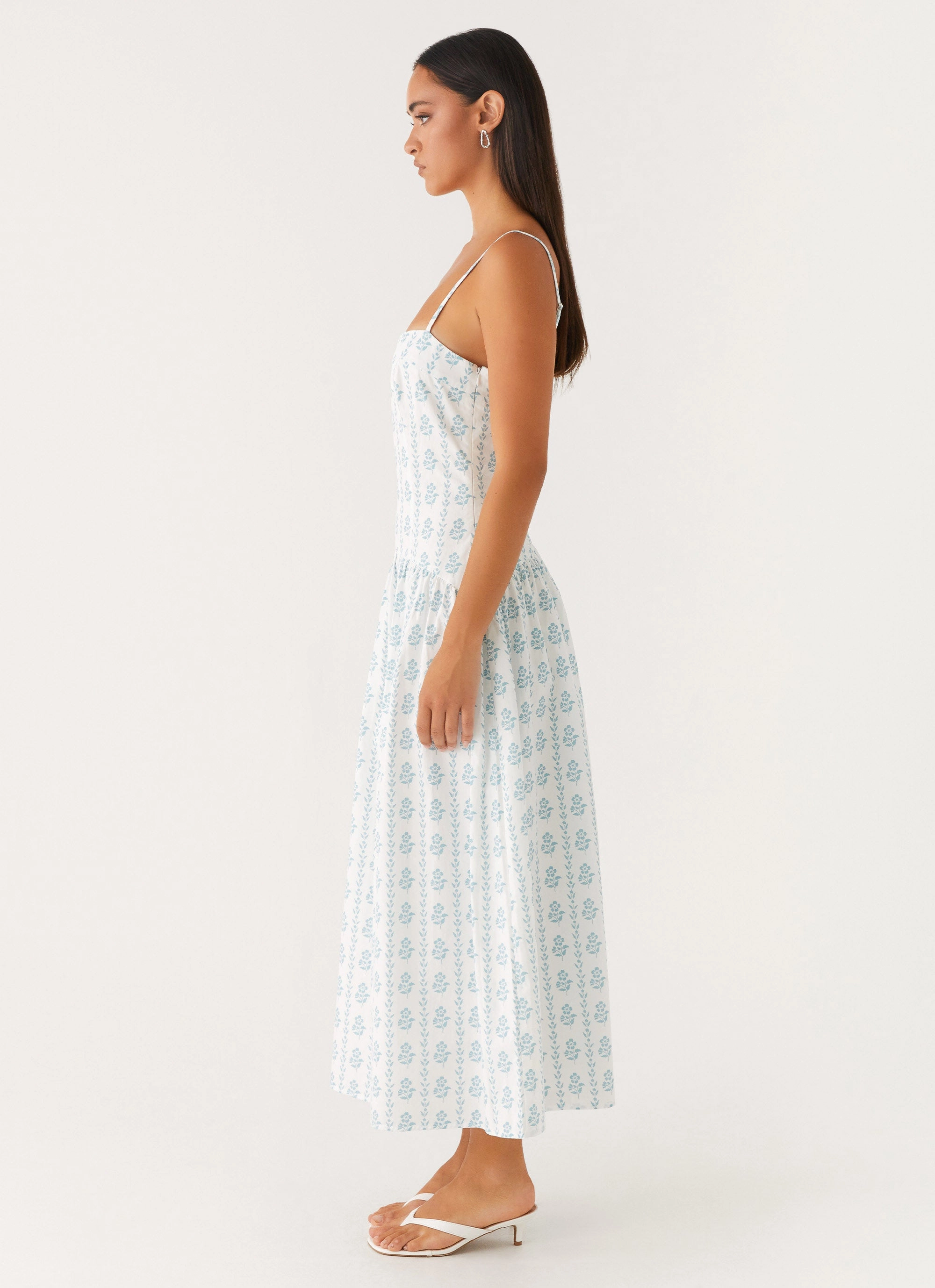 Silky Silhouette Amelie Midi Dress - Sweet Daydream Print
