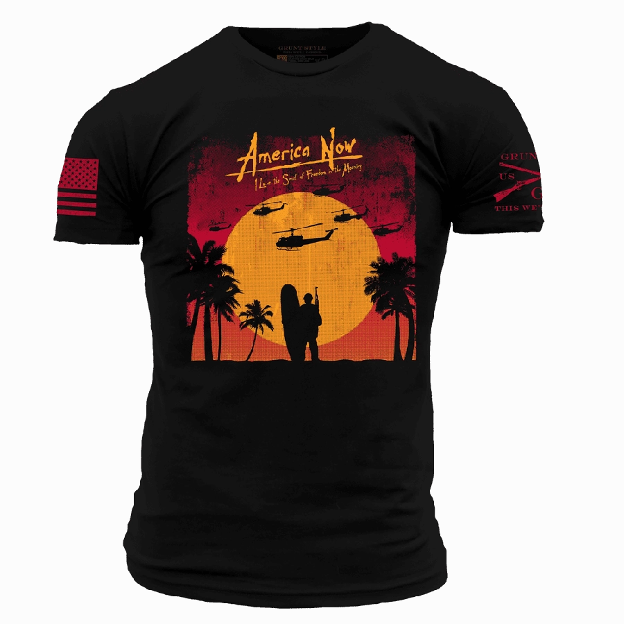 America Now T-Shirt - Black UV Protection Multi Panel Structure