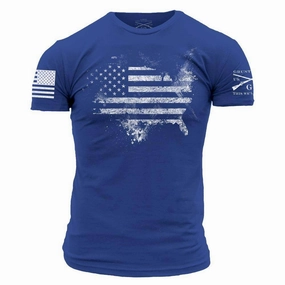 Performance Wear Chic Vibes American Acid T-Shirt - Royal Blue