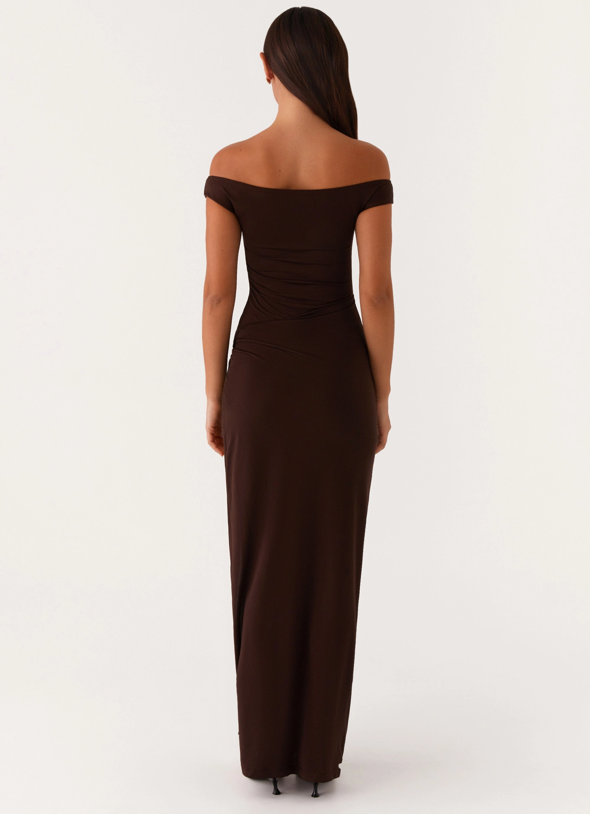 Amerie Maxi Dress - Chocolate Light Soft Silky texture