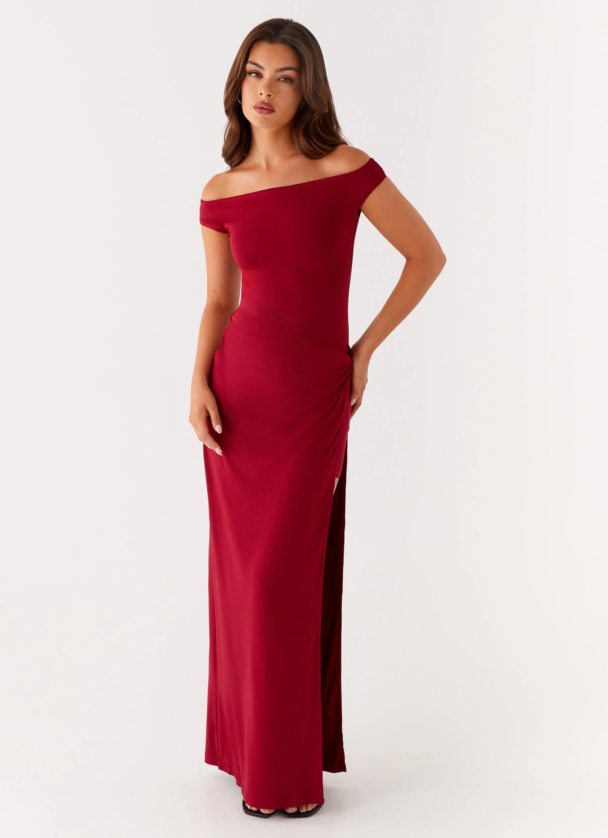 Amerie Maxi Dress - Maroon One Piece Look