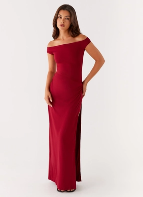 Amerie Maxi Dress - Maroon One Piece Look