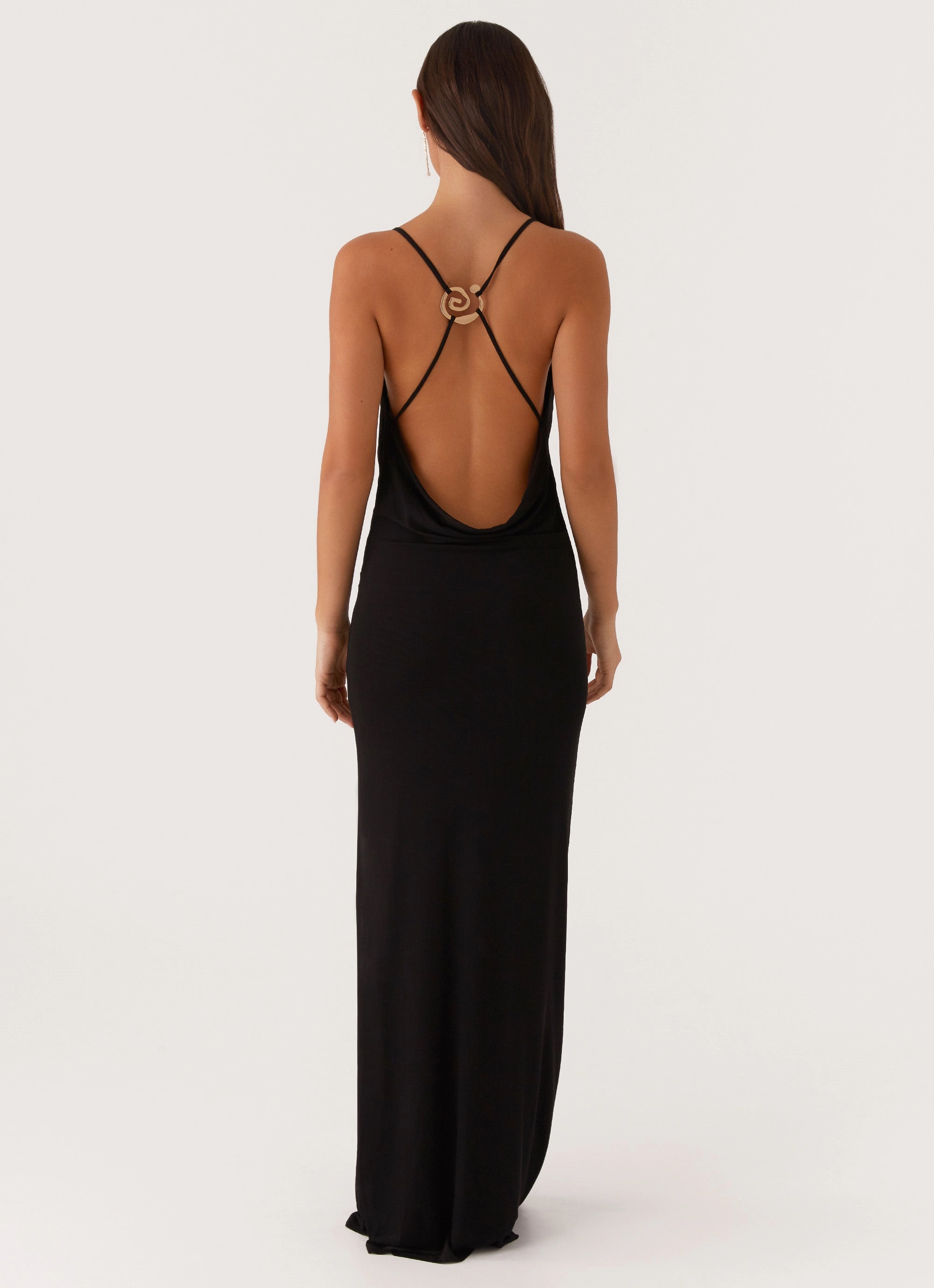 Game Player Maxi Dress - Black Sharp Finish Anytime Fit