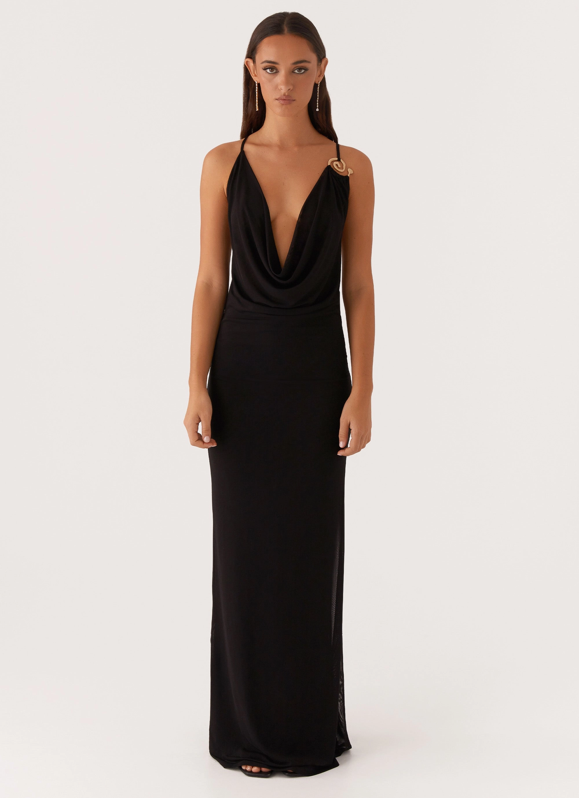 Game Player Maxi Dress - Black Grace Vibe