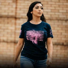 Loose fitting comfort Ammo Flag - Navy/Pink
