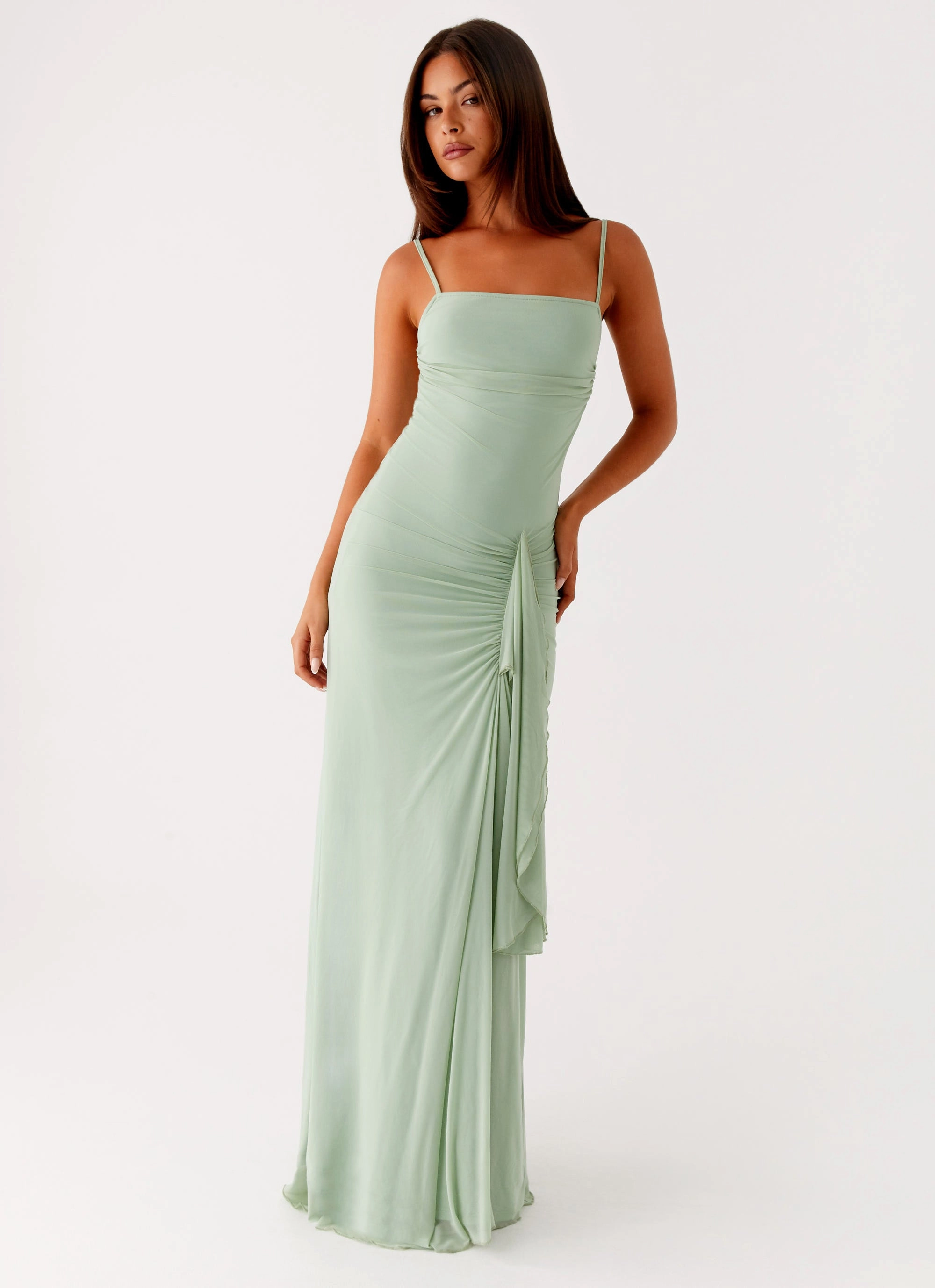Amphi Maxi Dress - Sage Soft Tones Winter Proof