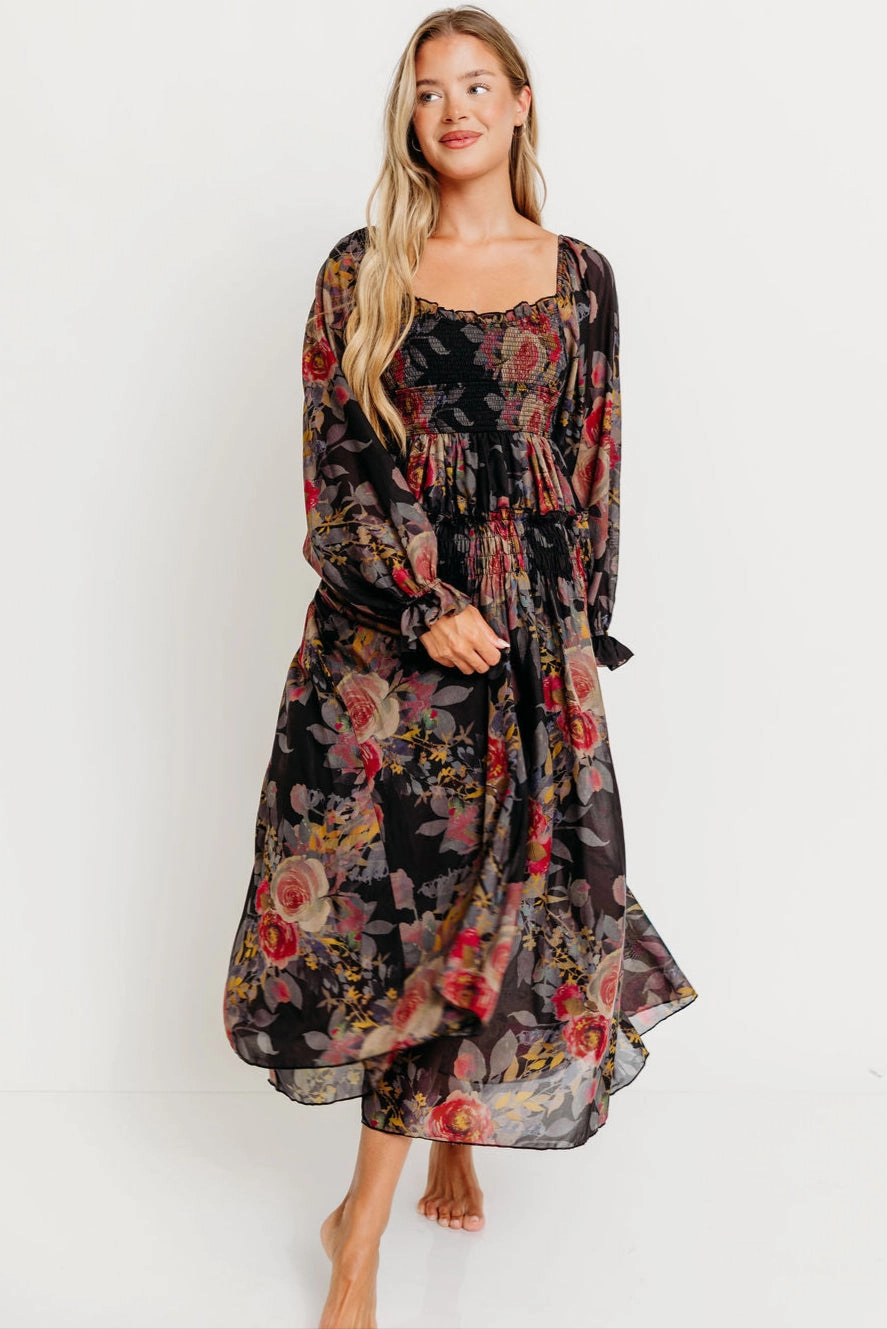 Smooth Layering Analise Blaine Maxi Dress in Black