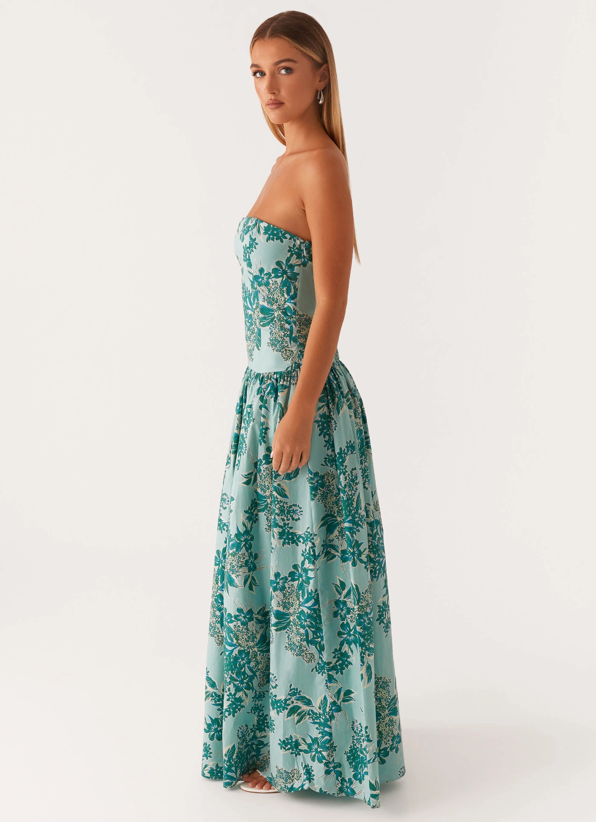 Button-front Andorra Maxi Dress - Cloud Nine Floral