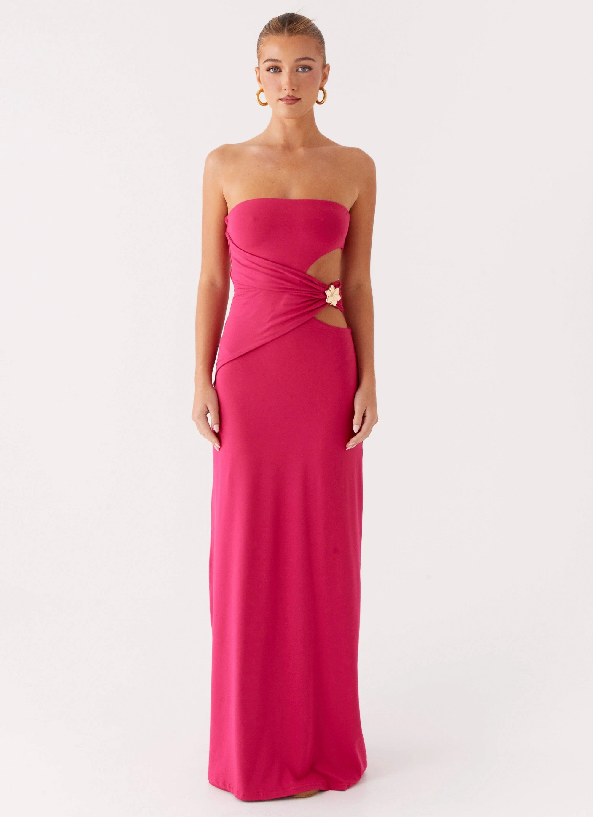 Anetta Maxi Dress - Fuchsia luxe feel Gentle Flow