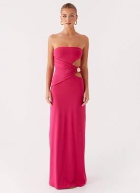 Anetta Maxi Dress - Fuchsia luxe feel Gentle Flow
