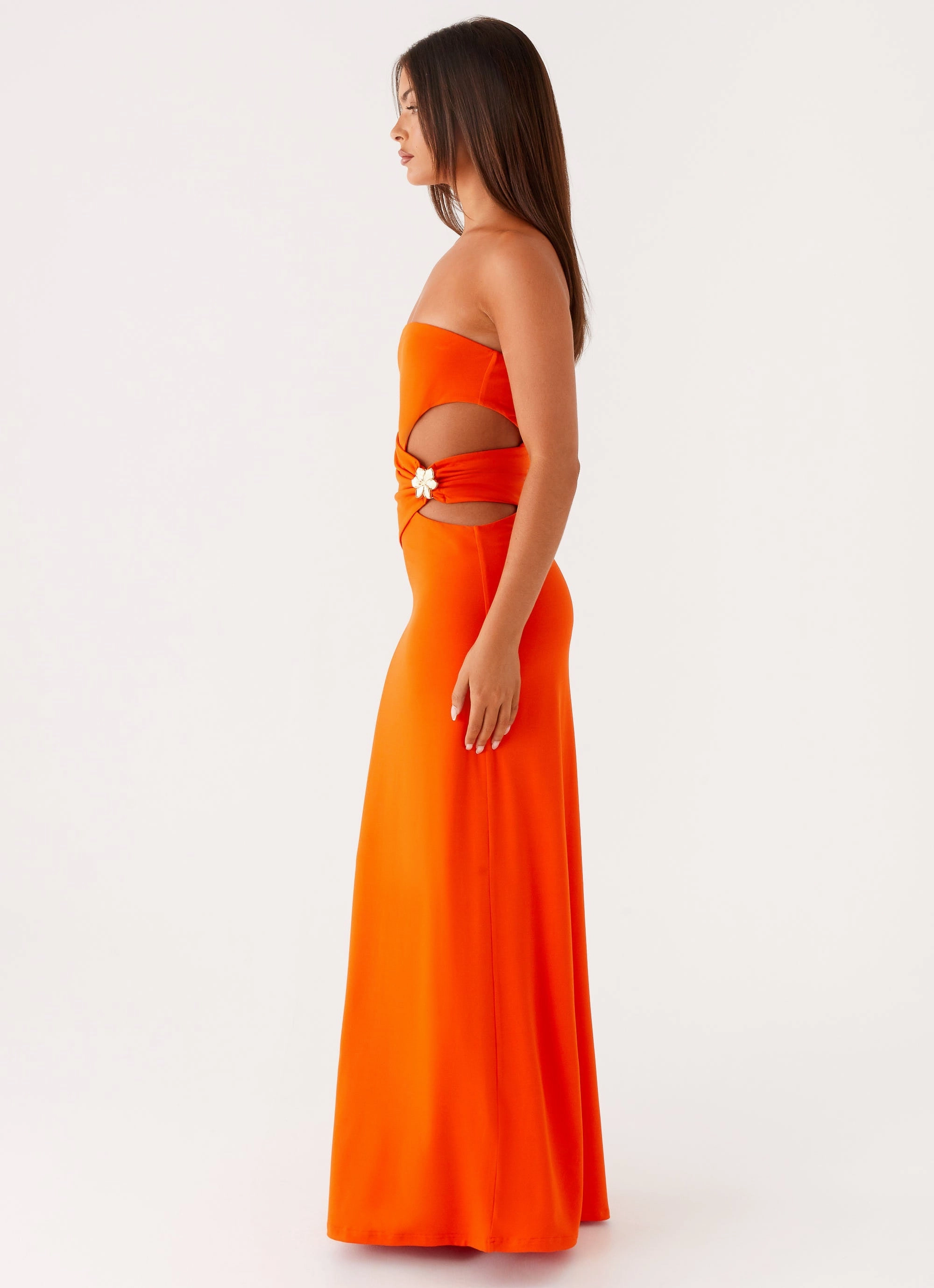 Anetta Maxi Dress - Orange Garden Fresh