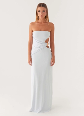 Cloud Light Anetta Maxi Dress - Pale Blue