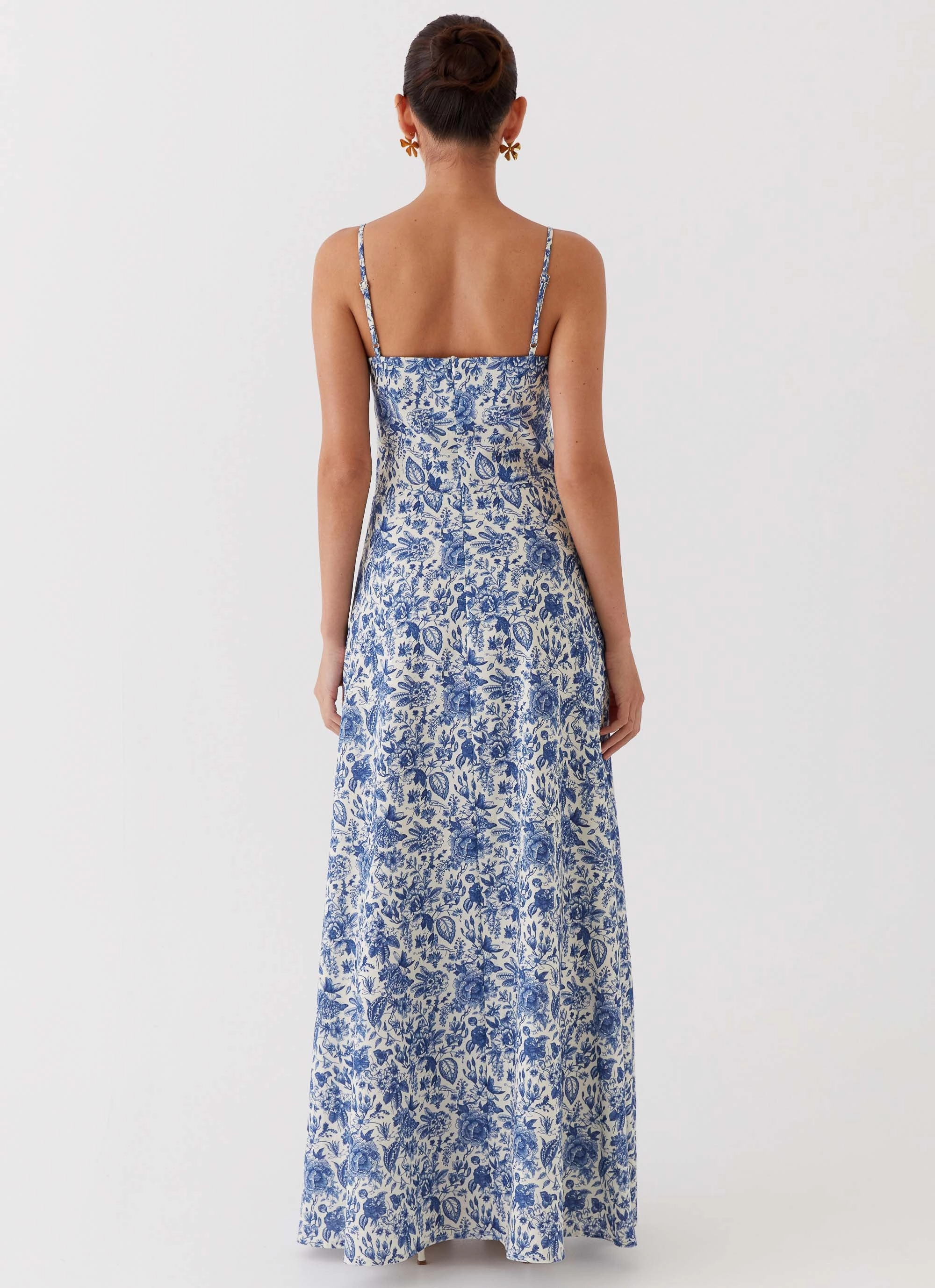 Angelina Linen Maxi Dress - Blue Paisley Smart touch Mix-And-Match