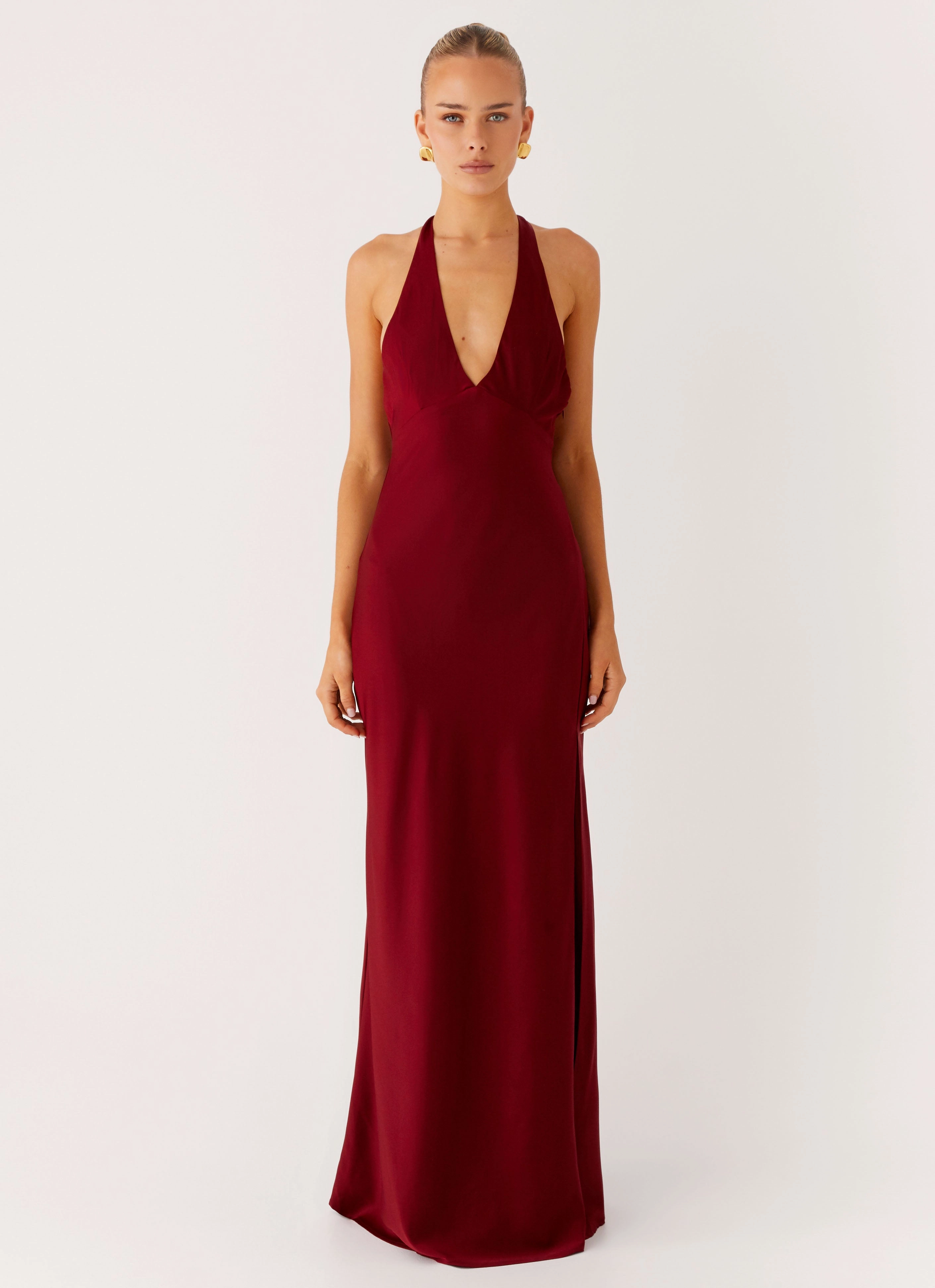 Travel-Style Angie Maxi Dress - Burgundy