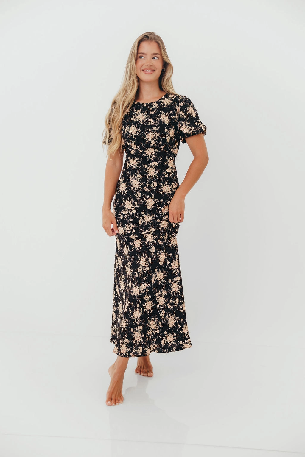 Elegant Style Annie Maxi Dress in Black Floral