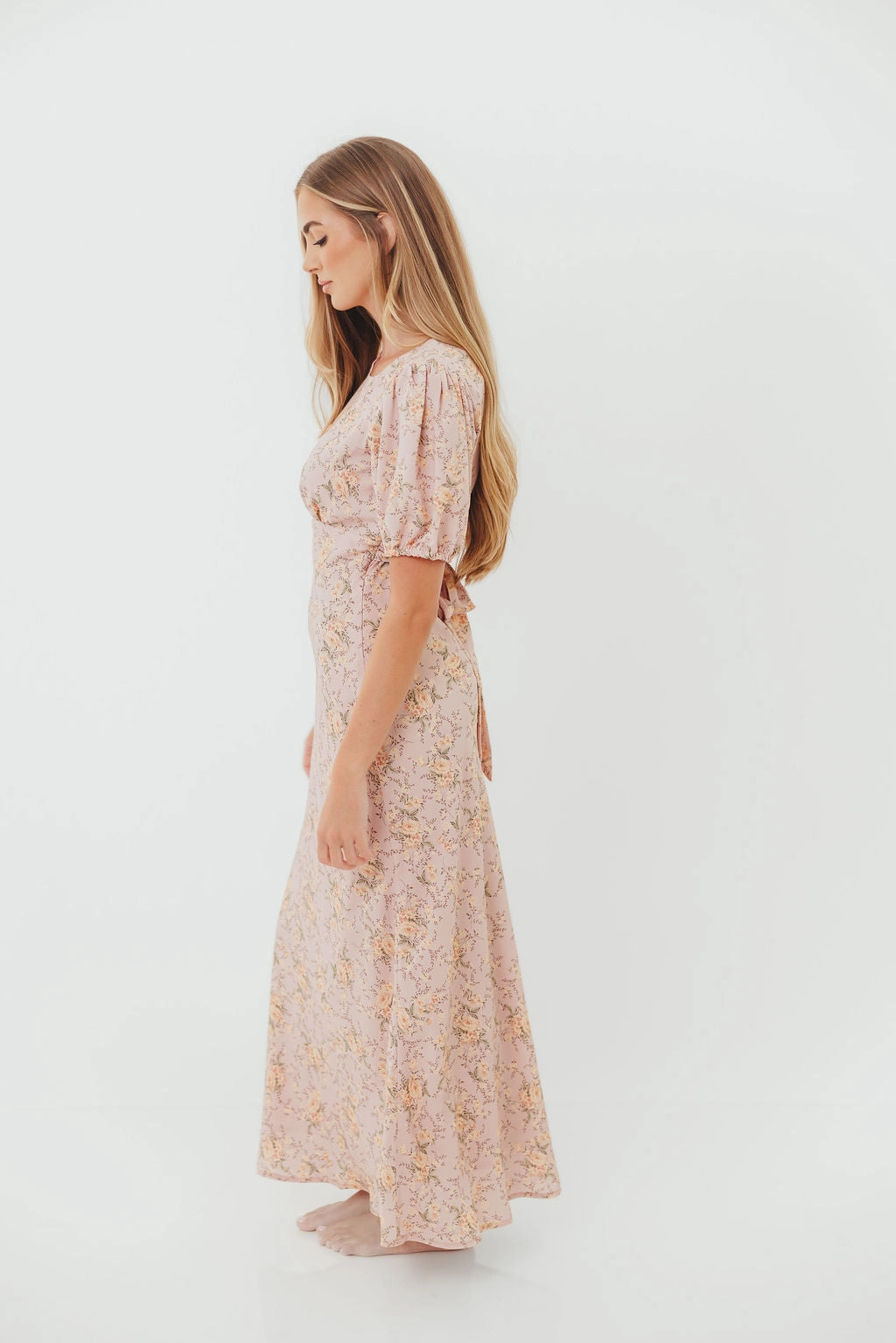 Annie Maxi Dress in Dusty Rose Relaxed Finish Gloss Finish