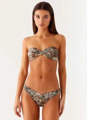 Delta Bandeau Bikini Top - Vintage Blossom Fashionable Look Soft Elasticity