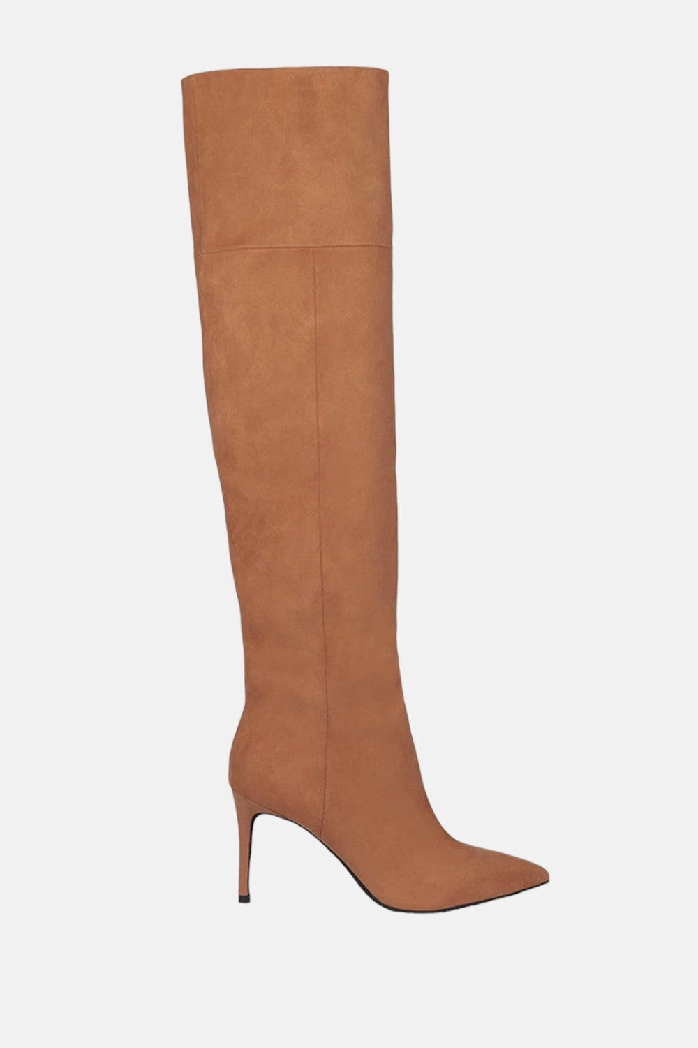 Urban Explorer Rugged Built Functional Minimalist Jeffrey Campbell Pillar-H2 Thigh High Boot in Natural