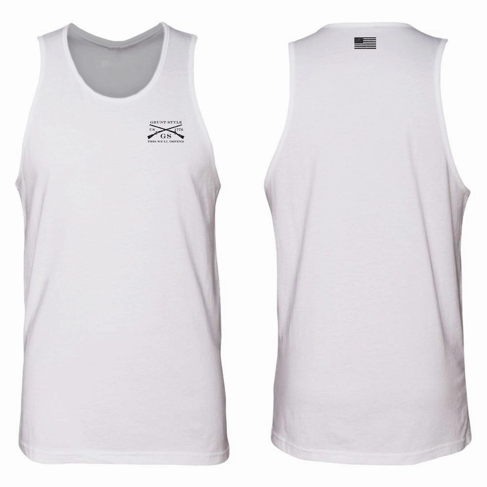 Basic Men's Tank - White Indoor Wear Anti Slip Grips