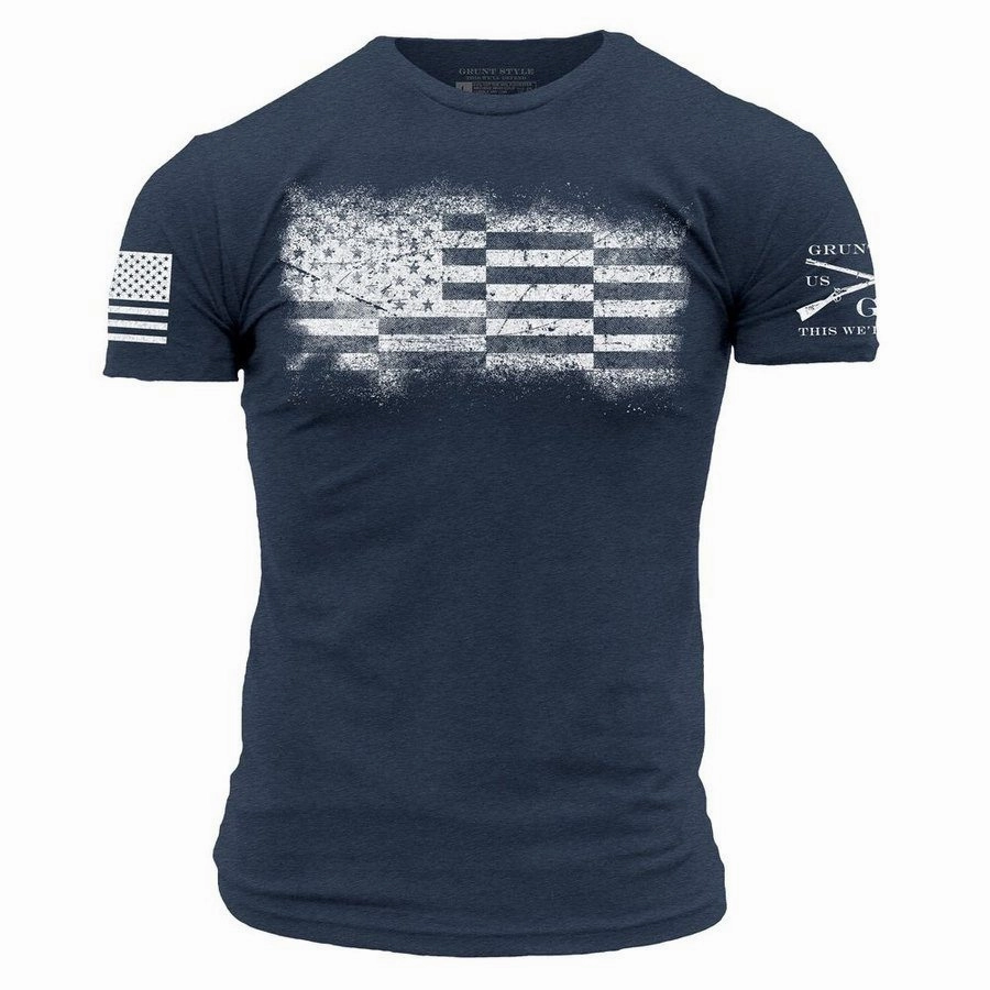 Bar Flag T-Shirt - Midnight Navy Easy Comfort Relaxed and Comfy