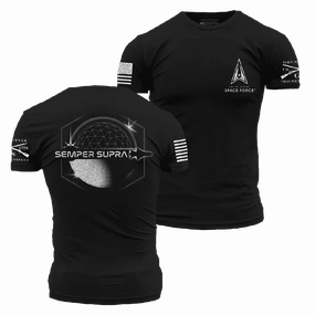 USSF - Always Above T-Shirt - Black Striped modernity Smooth Jersey Texture