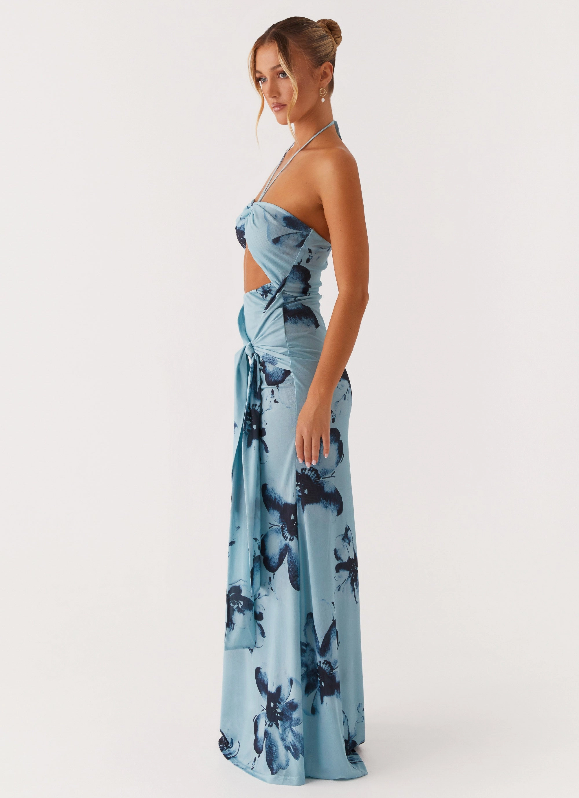 Antonia Maxi Dress - Black Blue Floral All Layer Floral Comfort