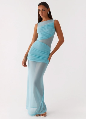 Apollo Maxi Dress - Aqua AdjustableStraps Relaxed Style Wear