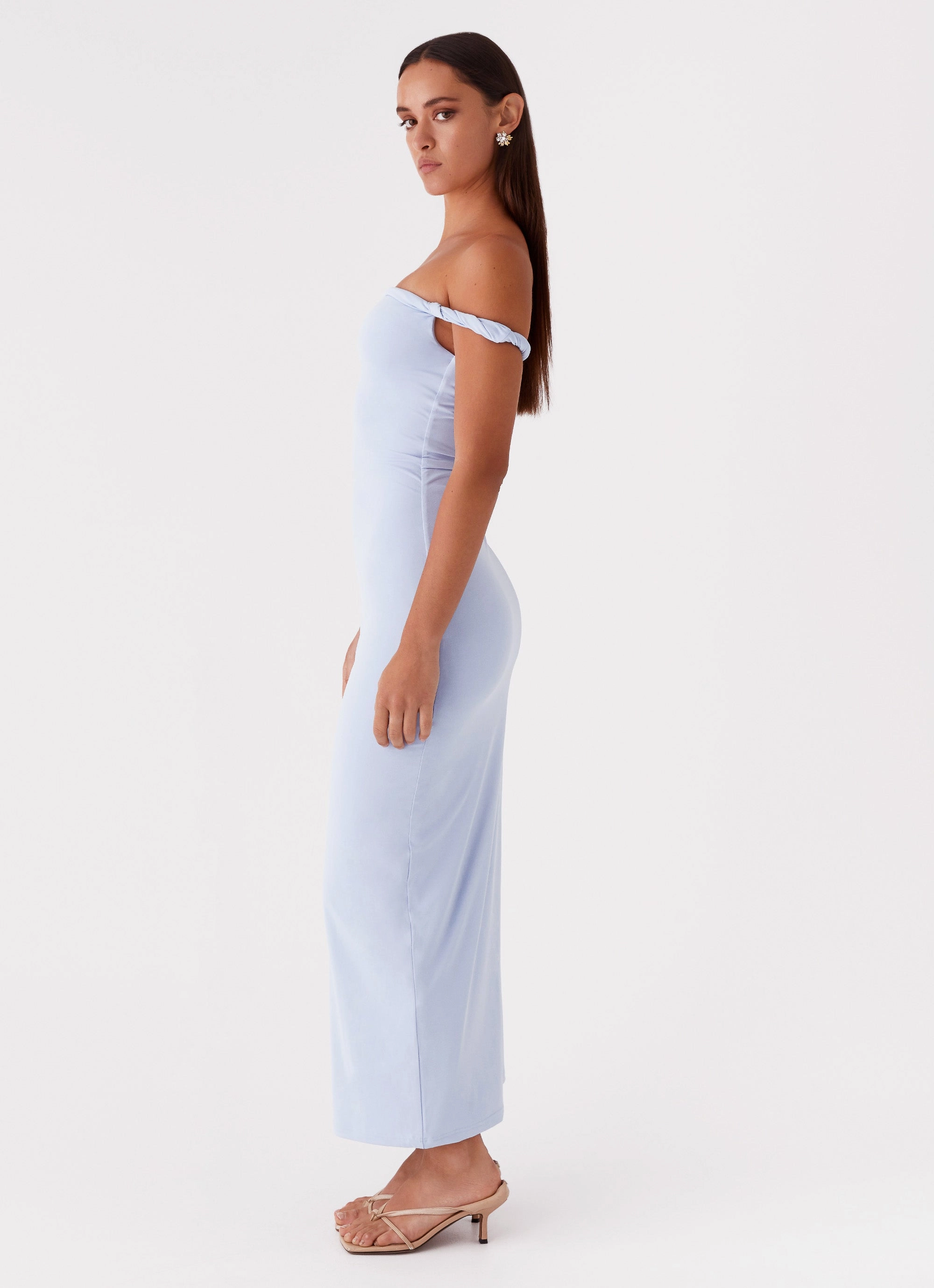 Chill Fashion Arabella Twist Shoulder Maxi Dress - Blue