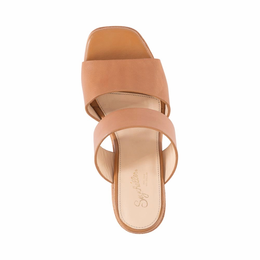 Seychelles Summer Nights Platform Sandals in Tan Comfort Strapping Cushioned Footbed