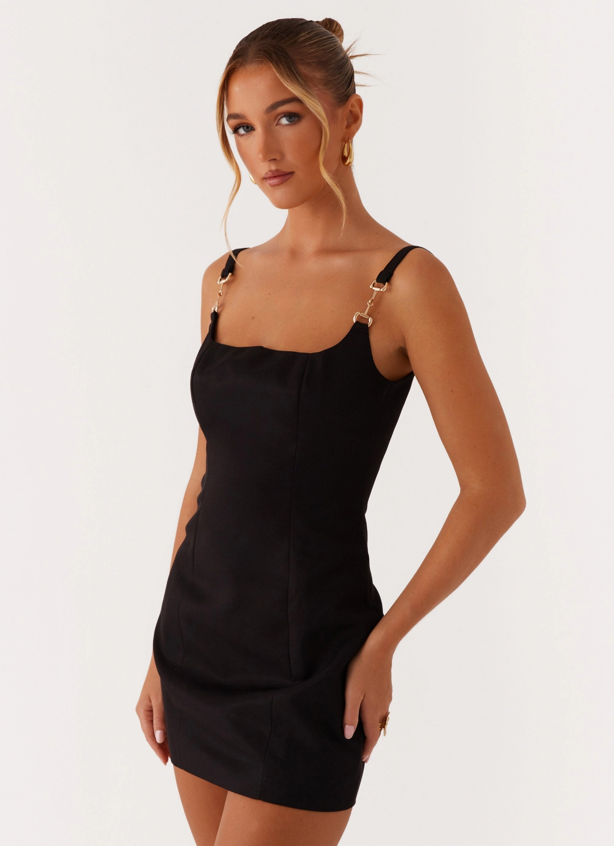 Aretha Mini Dress - Black Office Wear