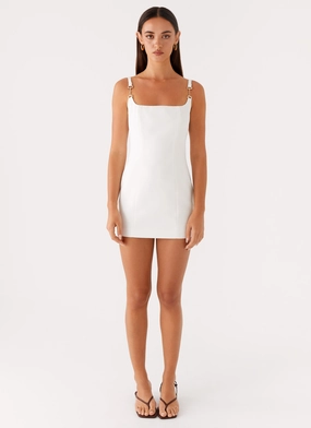 Aretha Mini Dress - White Stylish and Comfortable Chill Comfort