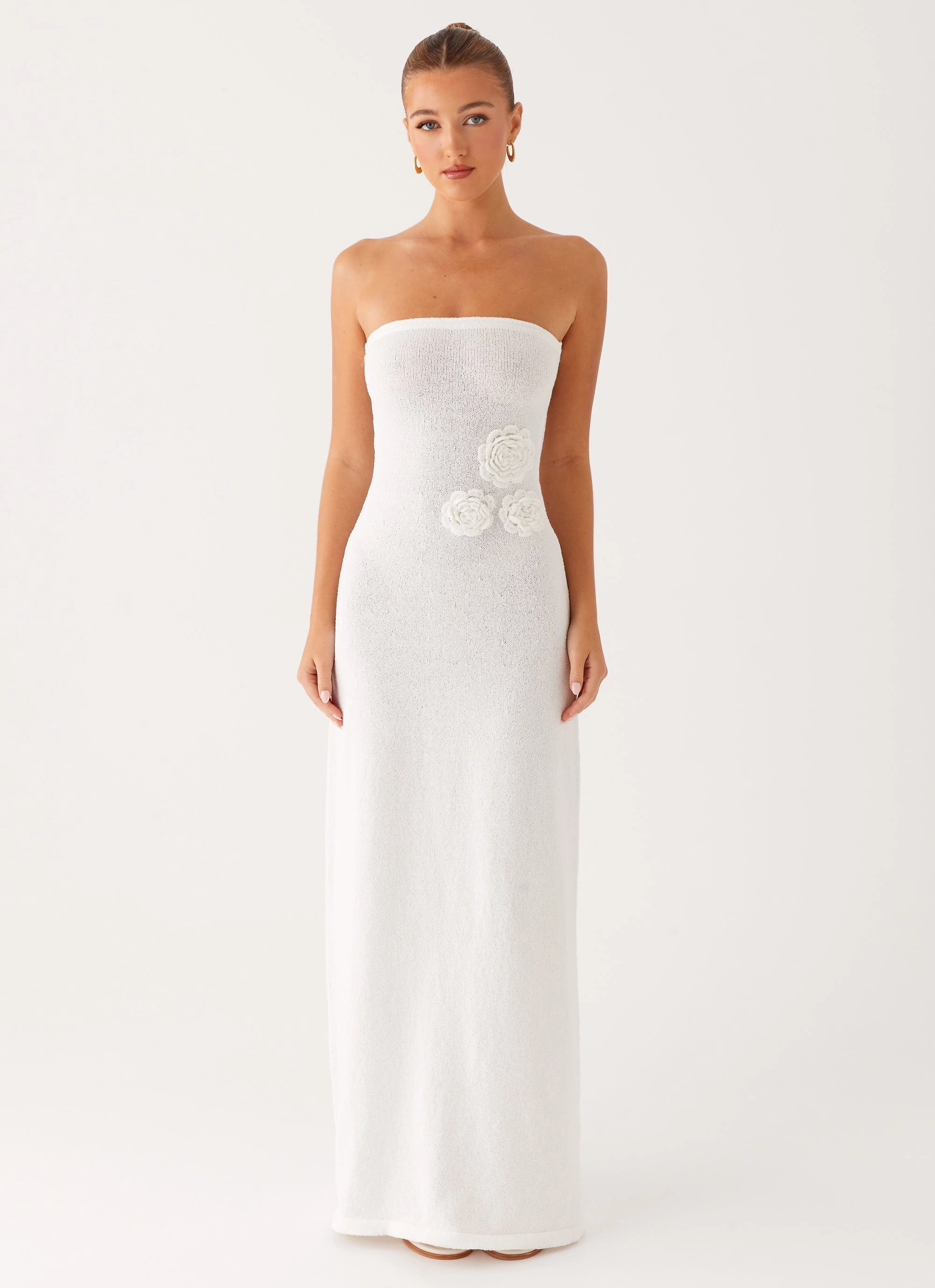 Arli Strapless Maxi Dress - Ivory Korean Mood