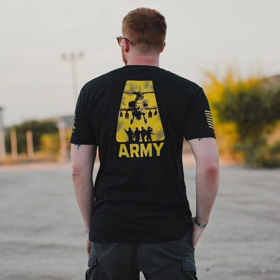 Army A-Team T-Shirt - Black Boat neck style