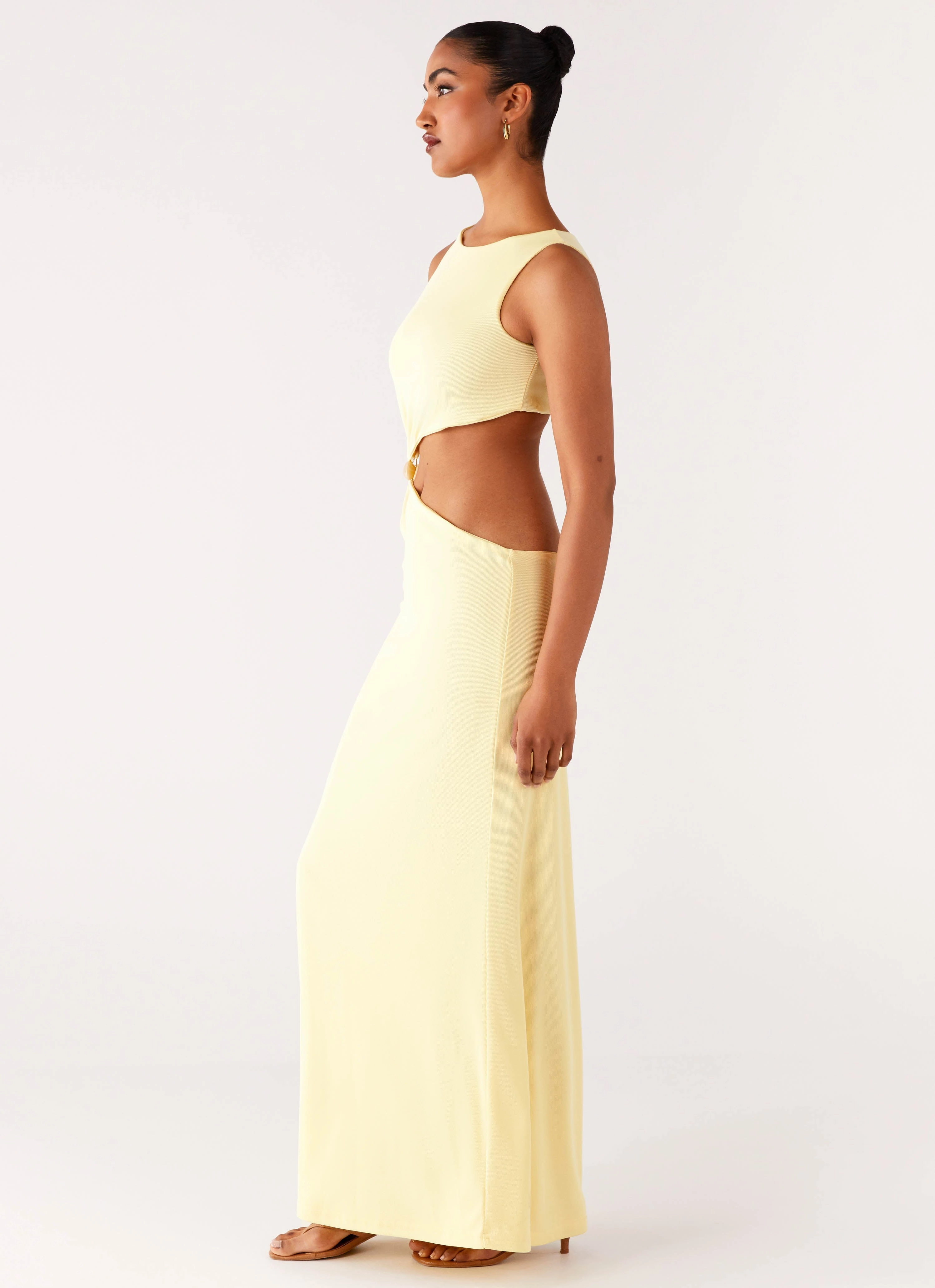 Loose Flow Casual Feel Aruba Hardware Maxi Dress - Yellow