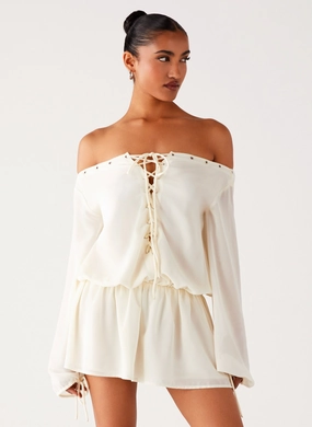 Light and Comfortable Astaria Mini Dress - Ivory