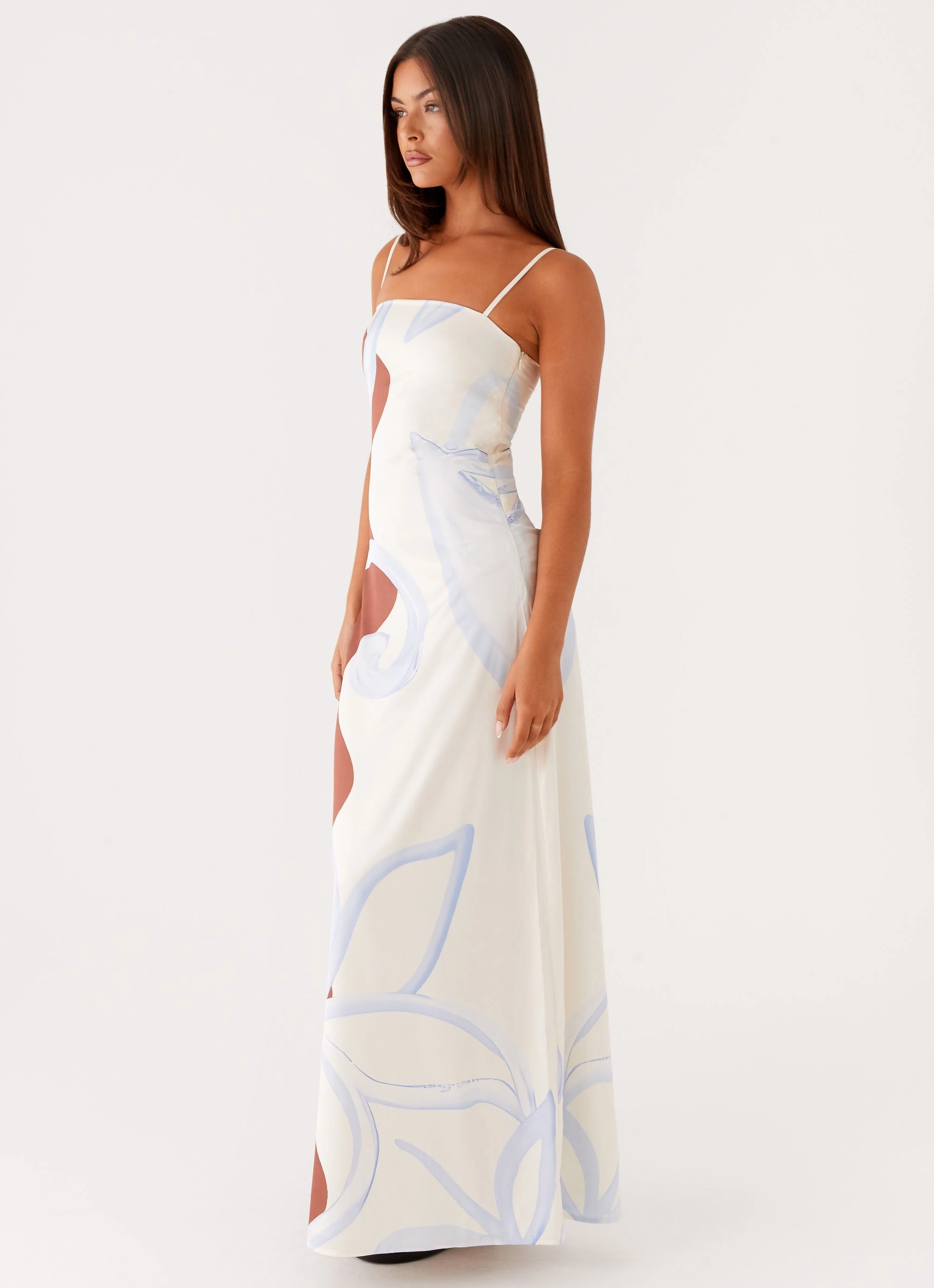 Aster Bloom Maxi Dress - Bloom Wave Print Casual Layers