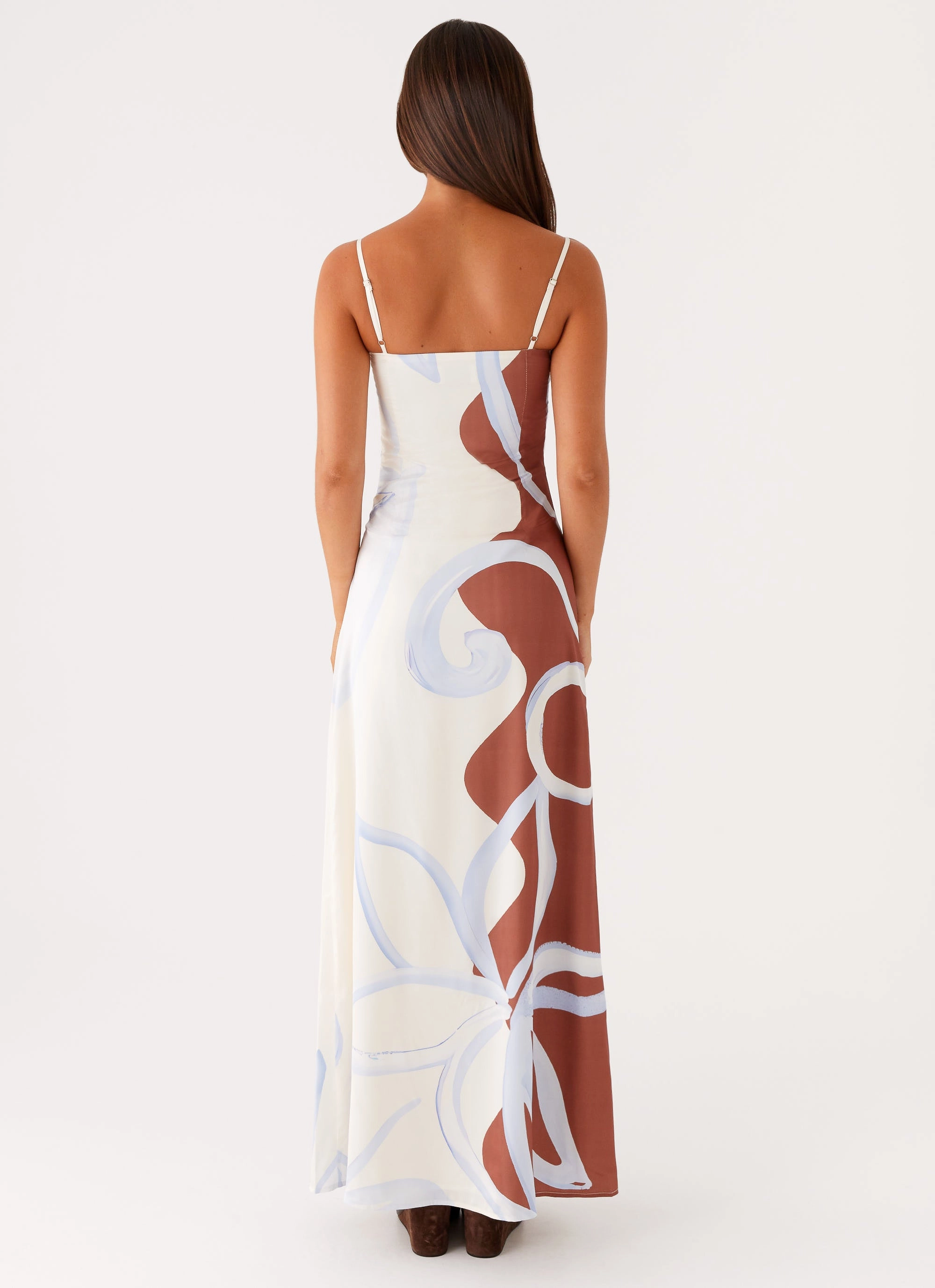 Aster Bloom Maxi Dress - Bloom Wave Print Smart Layering Flattering Fit Wear
