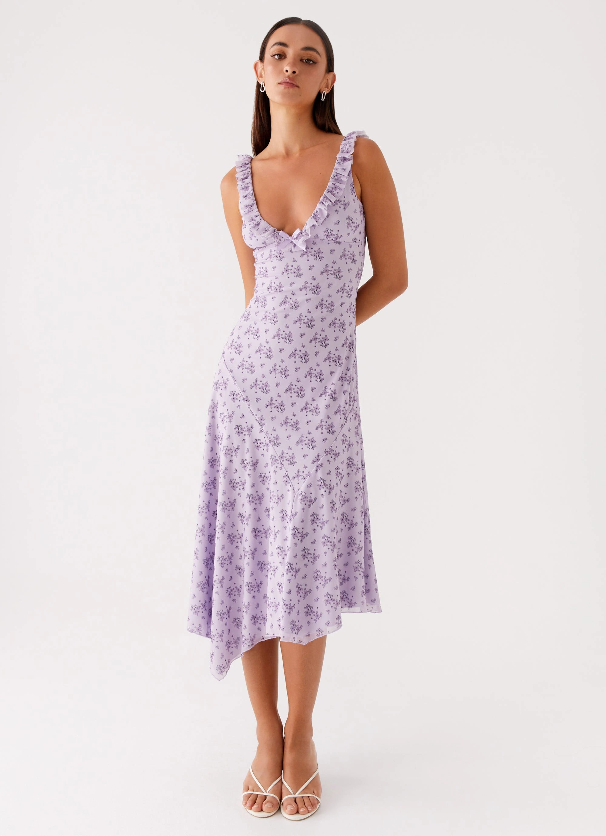 Elegant Finish Asteri Midi Dress - Lavender Meadow