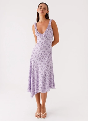 Elegant Finish Asteri Midi Dress - Lavender Meadow