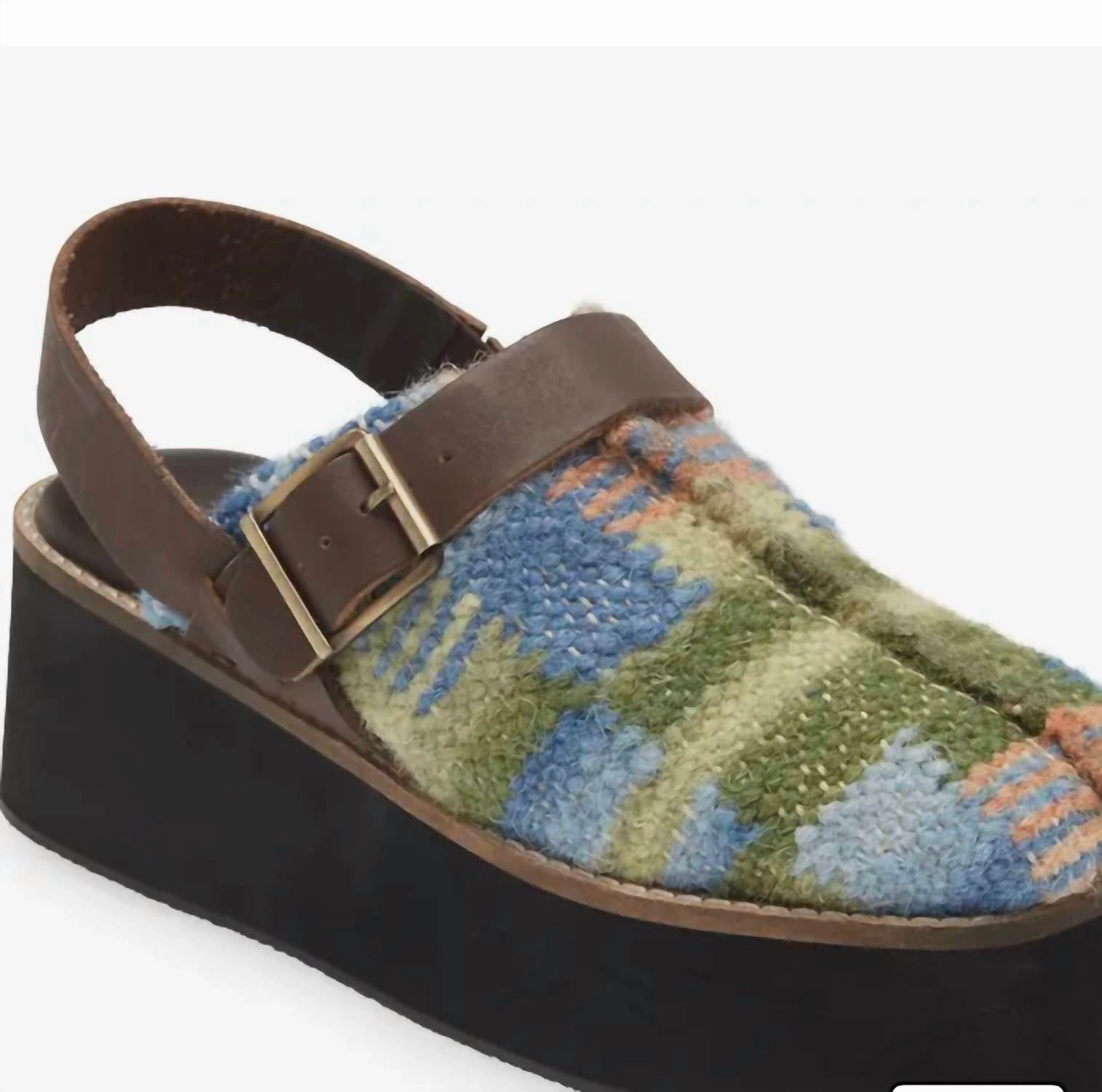 Beach Walk Astrid Platform Mule In Blue Multi