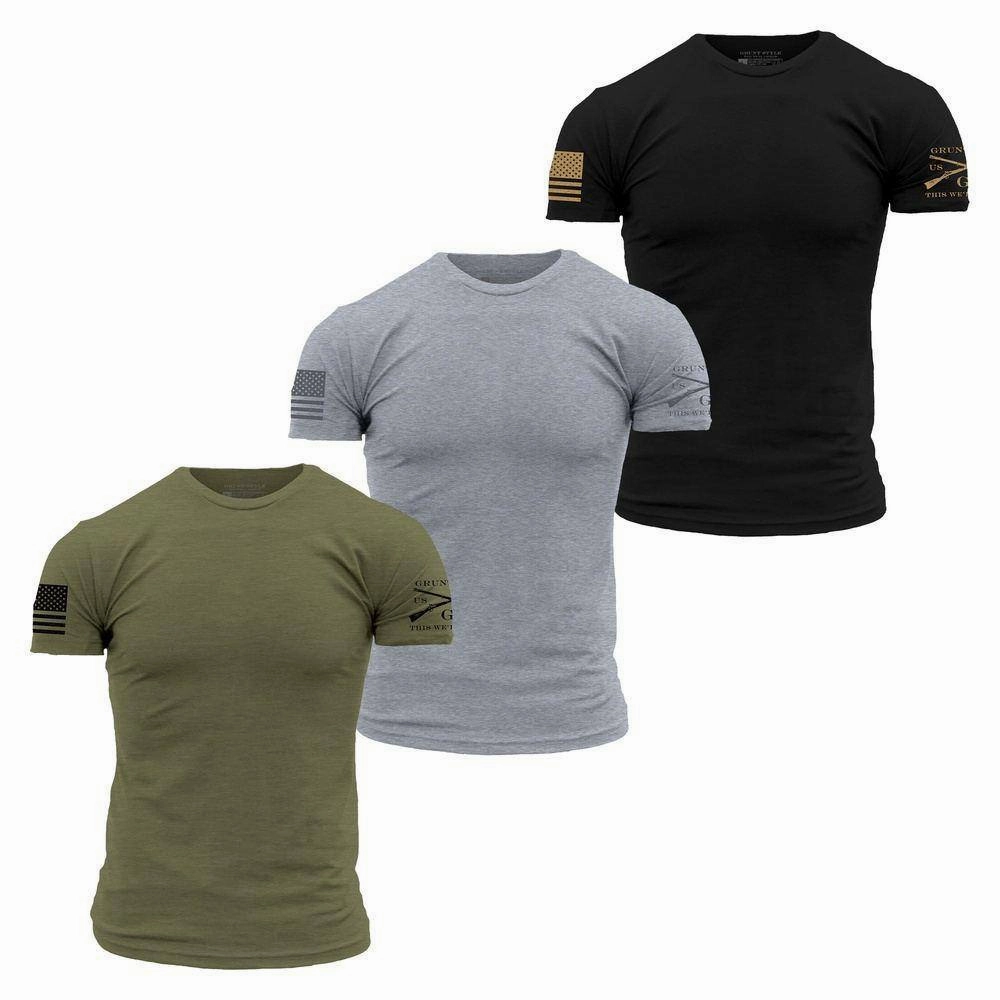 Standard Issue Core Basic T-Shirts - 3 Pack Garment Dyed Finish