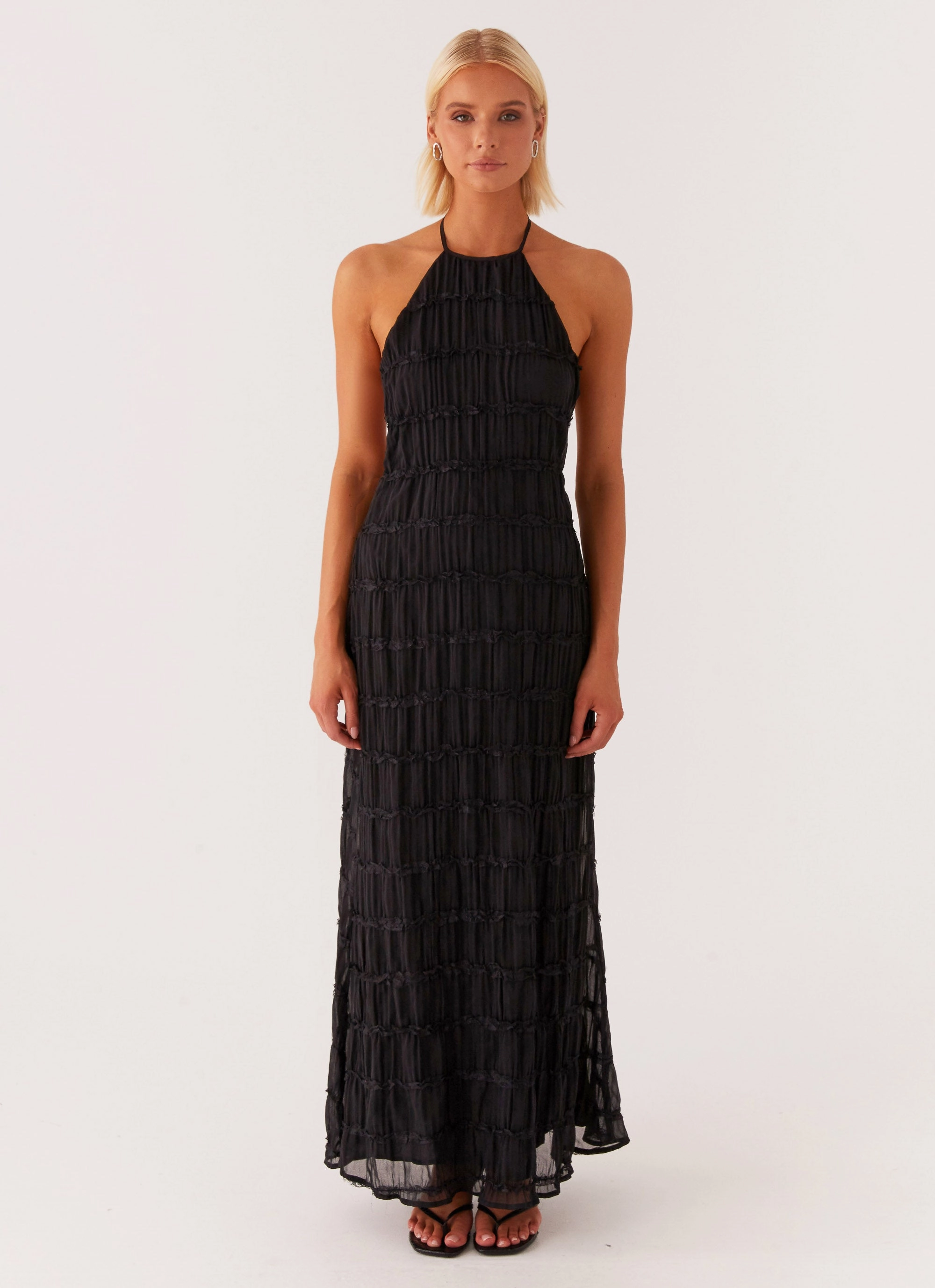 Refined Aesthetic Chill Mode Aullie Maxi Dress - Black