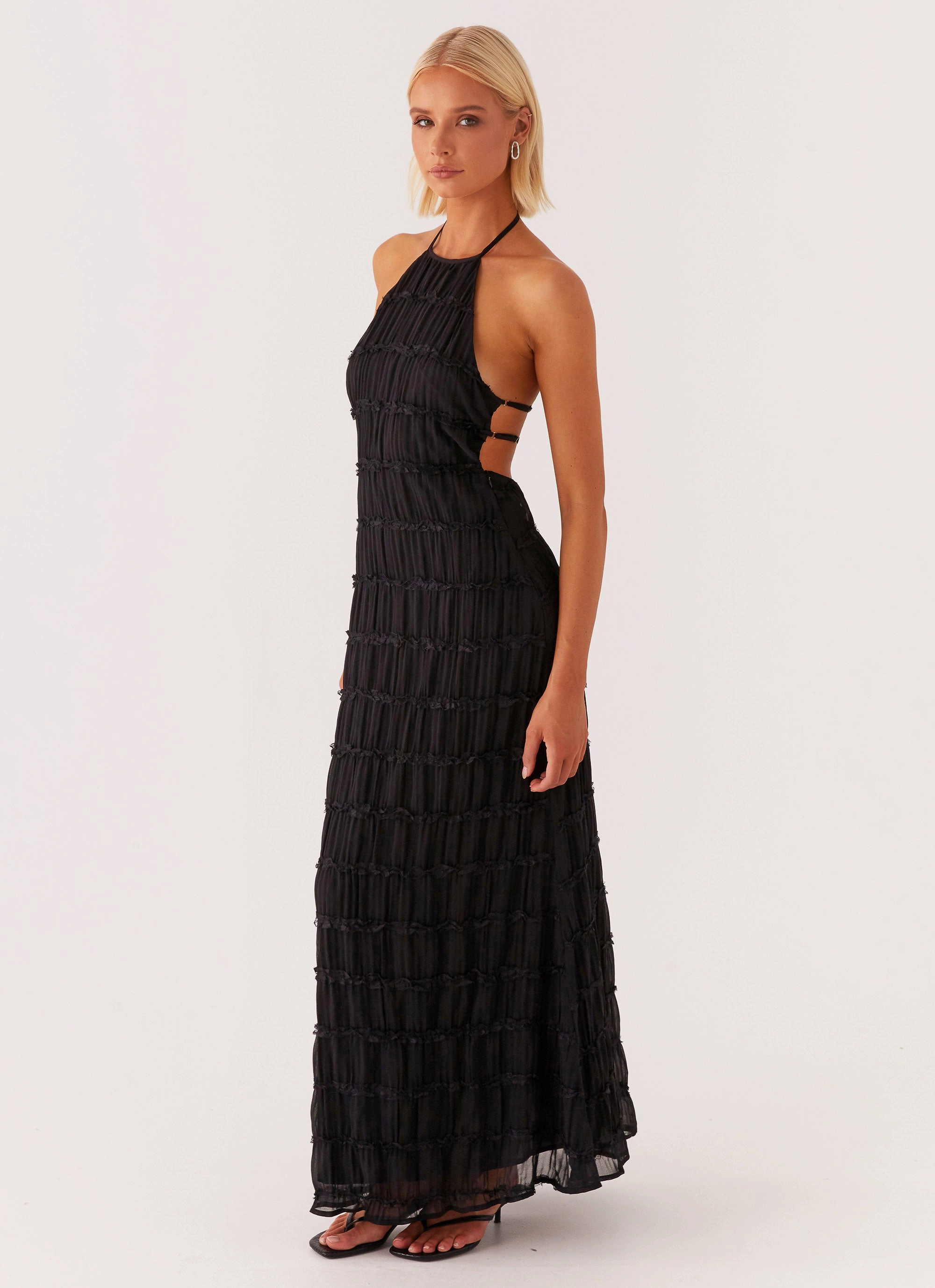 Feminine Charm everyday elegance Aullie Maxi Dress - Black