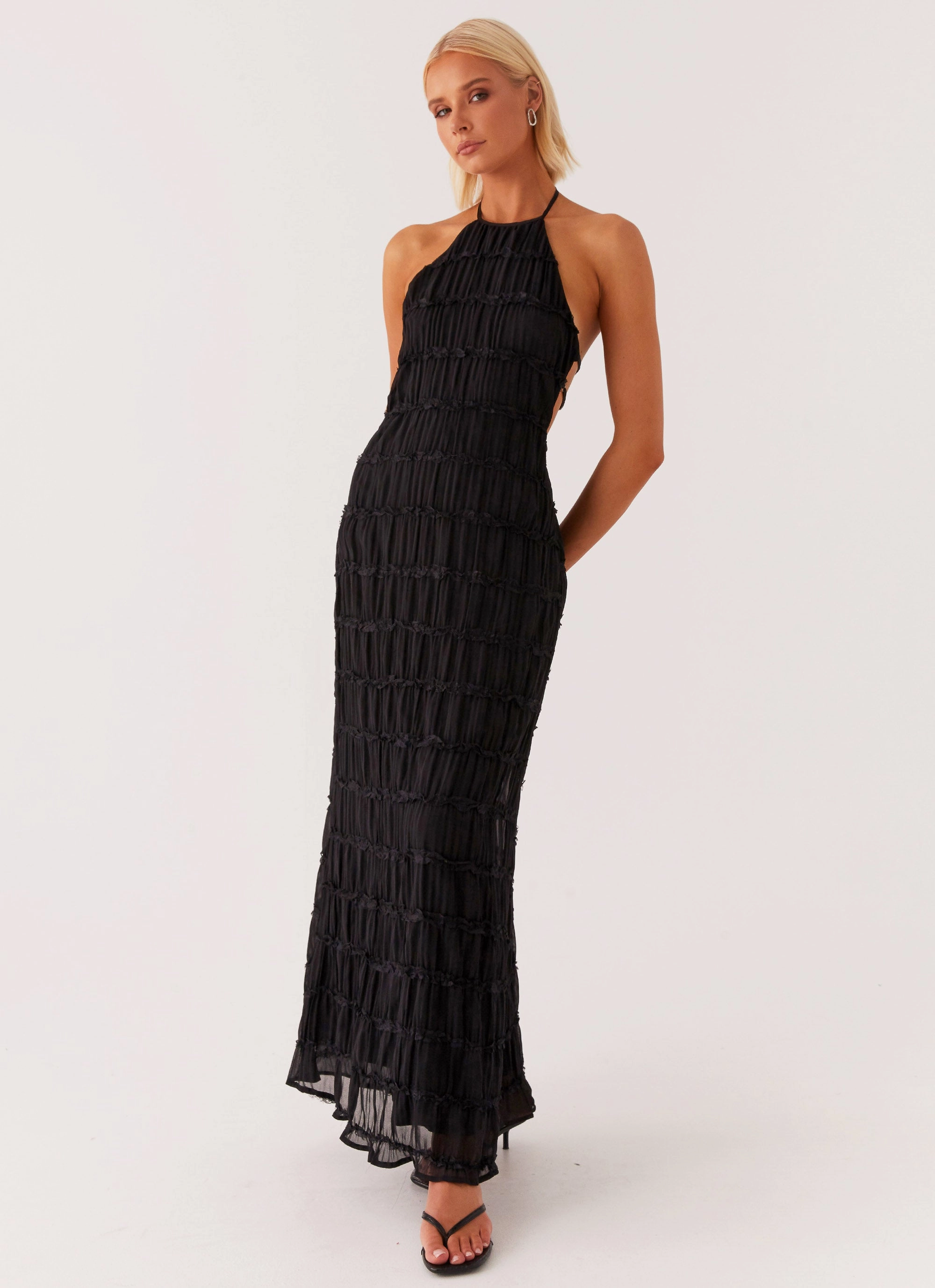 Aullie Maxi Dress - Black Effortless Pair Elegant Piece