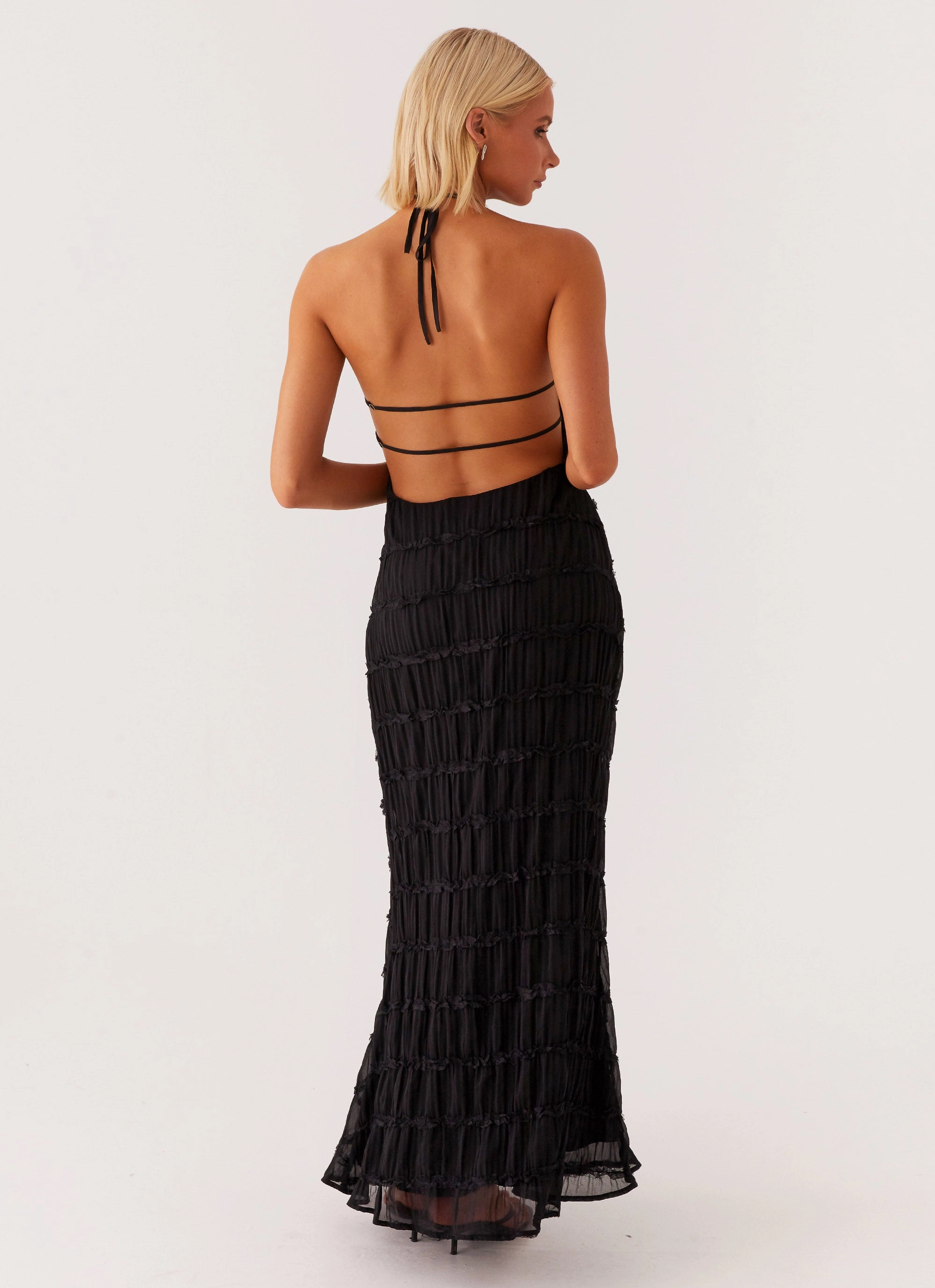 Aullie Maxi Dress - Black elegant design A-Line